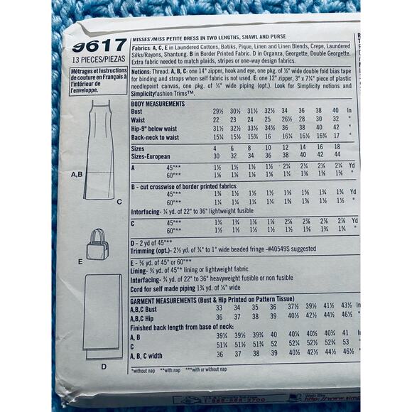 Simplicity 9617 slip dress midi maxi pattern - Picture 4 of 5